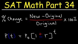 Percent Increase amp Decrease Population Growth Problems  SAT Math Part 34 [upl. by Ayanahs]