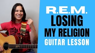 REM Losing My Religion Guitar Lesson with MANDOLIN SOLOS [upl. by Umberto]