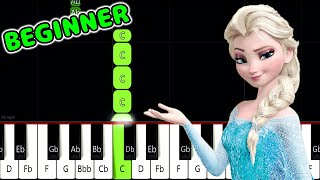 Let It Go  FROZEN  SLOW BEGINNER Piano Tutorial animelovemen [upl. by Oicor472]