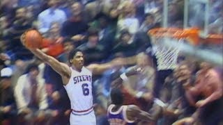 Dr J famous quotRock the Babyquot Cradle Dunk against the Lakers [upl. by Oibesue88]