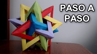 Tetraedro Intersectado De Origami ¡TUTORIAL FACIL  Intersecting Tetrahedra Origami [upl. by Egiap]