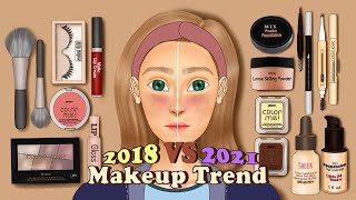 2018 VS 2021 Makeup Challenge  Makeup Animation  Makeup Transformation  Ondong [upl. by Sillig]