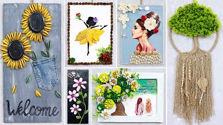 10 super easy Wall Hanging Craft Ideas with different Waste Material [upl. by Orianna33]