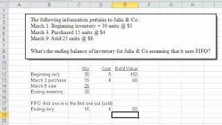 Calculate Ending Inventory Using the FIFO Method [upl. by Koval421]