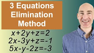 Solving Systems of 3 Equations Elimination [upl. by Ortensia]