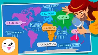 CONTINENTS and OCEANS for Kids  Compilation  How many continents and oceans are there [upl. by Amian]