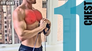 11 Resistance Band Chest Exercises  NO ATTACHING [upl. by Naivart]