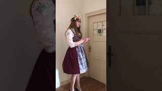 Crossdresser modeling bavarian dirndl Dress [upl. by Enyamert551]