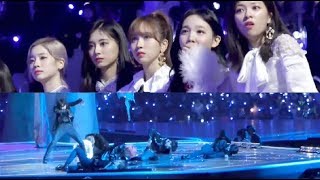 20181212 TWICEs Reaction to BTS quotFake Lovequot Performance MAMA in JAPAN [upl. by Raddatz]