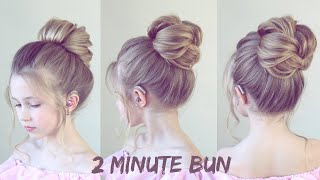 2023 Simple Two Minute Bun Style [upl. by Aitnwahs]