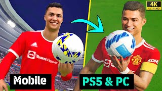 🔥 eFootball 2022 Mobile vs PS5 amp PC  Graphics Free Kick Gameplay Celebrations  Fujimarupes [upl. by Mikol]