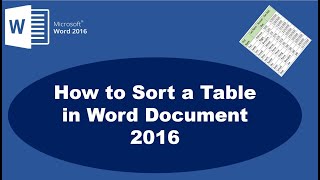 How to sort a table alphabetically in word 2016 [upl. by Eyatnod]