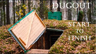 Building a DUGOUT in the forest from START to FINISH 8 months in 45 minutes [upl. by Peggir533]