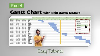 Advanced Gantt chart in Excel with drilldown feature [upl. by Nnarual]