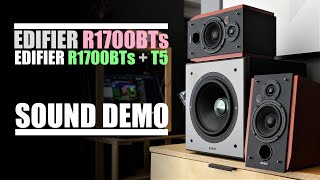 Edifier R1700BTs vs Edifier R1700BTs  T5 subwoofer  Sound Cmparison [upl. by Harshman179]