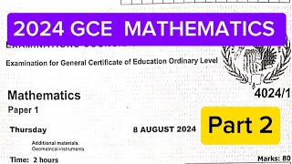 2024 GCE maths paper 1 [upl. by Eveivaneg]