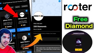 Rooter App Free Fire Max Diamond Bug Loot  Rooter App Free Fire Diamonds Redeem Problem Solve Trick [upl. by Annoya]