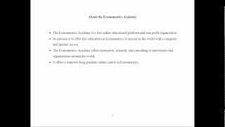 Econometrics Academy Introduction [upl. by Shivers]