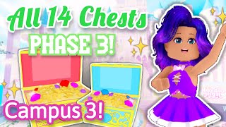 UPDATED ALL 14 CHEST LOCATIONS In CAMPUS 3 Royale High Chests [upl. by Inalial]