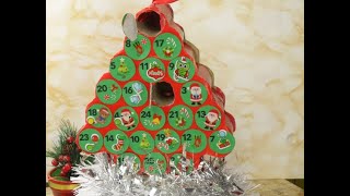 Christmas advent calendar how to make it recycling rolls of toilet paper [upl. by Harahs658]