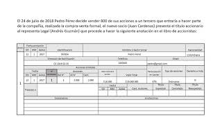 Ejemplo para diligenciar el libro de accionistas [upl. by Ailyt]