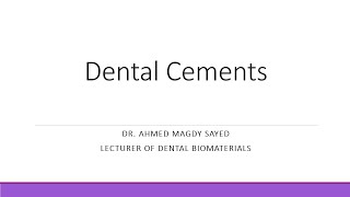 Dental Cements Dental Biomaterials [upl. by Holzman518]