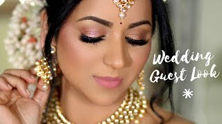 EASY 10MINUTE INDIAN WEDDING GUEST MAKEUP TUTORIAL [upl. by Yenterb112]