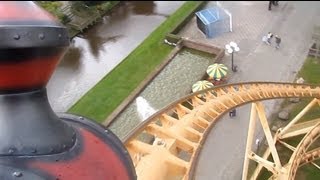 Thunder Loop  Attractiepark Slagharen  OnrideOffride  Looping Star [upl. by Euqinay]