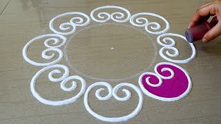 Easy amp Big Rangoli Design For Festivals  2021 Rangoli Designs  Festival Kolam Designs  Muggulu [upl. by Dyana876]