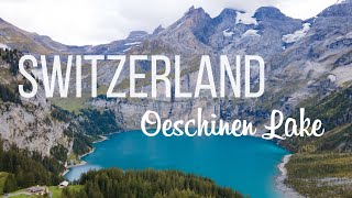 Oeschinen Lake Switzerland  Drone 4K [upl. by Llenrev]