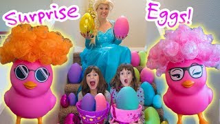 Frozen Elsa gives SURPRISE EGG Hunt for Kate amp Lilly [upl. by Jackie610]