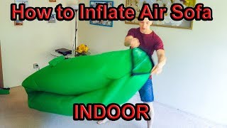 How to Inflate Air Lounger Lazy Bag Inflatable Sofa INDOOR [upl. by Ledarf881]