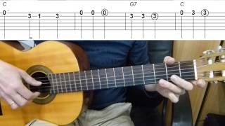 Guitar lesson  Mary Had a Little Lamb  Easy Guitar melody tutorial  TAB [upl. by Ilah]