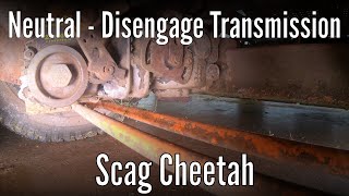 How to disengage the hydrostatic transmission Neutral on SCAG Cheetah lawn mower [upl. by Dore]