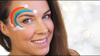 Rainbow Face Painting for Kids  Easy for beginners [upl. by Llenram774]