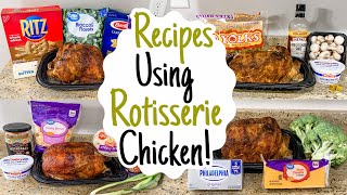 5 AMAZING Recipes Using ROTISSERIE CHICKEN  The FASTEST Easy Chicken Dinner Ideas  Julia Pacheco [upl. by Ajnotal]