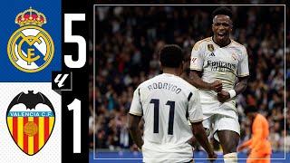 Real Madrid 51 Valencia  HIGHLIGHTS  LaLiga 202324 [upl. by Allehc]