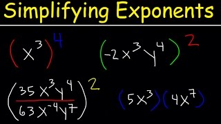 Simplifying Exponents With Fractions Variables Negative Exponents Multiplication amp Division Math [upl. by Pool]