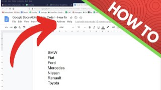 How to Alphabetize in Google Docs [upl. by Atekal]