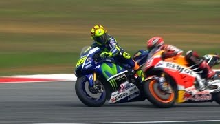 SepangClash Rossi and Marquez get physical [upl. by Tlihcox]