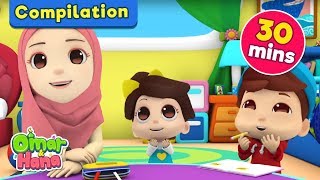 Compilation 30 MINUTES Alif Ba Ta  Nasheed for Kids  Omar amp Hana [upl. by Nnaycnan]