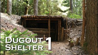 Building a bushcraft DUGOUT SHELTER Reupload  JustRandomPfusch [upl. by Noillimaxam320]