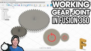 Creating a WORKING GEAR JOINT in Autodesk Fusion 360 [upl. by Kallick]