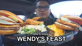 How to enjoy a WENDYS FEAST MUKBANG [upl. by Grose427]