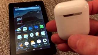 How to pair Apple AirPods to Bluetooth device  Amazon Fire Tablet [upl. by Aihsened]