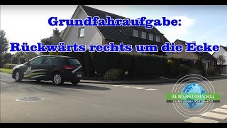 Grundfahraufgabe  Rückwärts um die Ecke  Prüfungsfahrt  Fahrstunde [upl. by Nova]