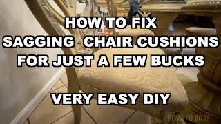 How To Fix Sinking and Sagging chair Cushions  DIY [upl. by Oslec]