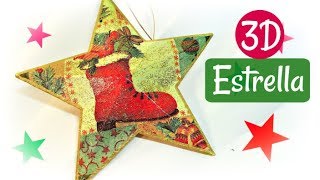 Como hacer ESTRELLAS 3D fácil Manualidades de Navidad [upl. by Yoho509]