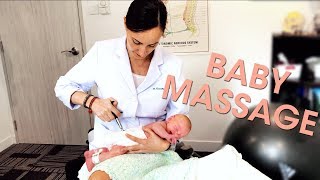 How to do BABY MASSAGE at home to relieve COLIC gas  Chiropractic Adjustment by Dr Kamilla Holst [upl. by Georgine]