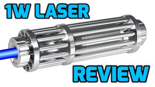 1W 445nm  450nm Blue Burning Laser Pointer Review [upl. by Afton483]